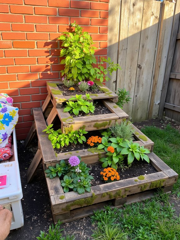 stacked pallet planter project