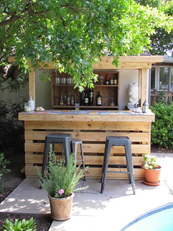 stunning pallet pool bar