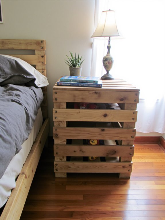 stylish eco friendly pallet nightstands