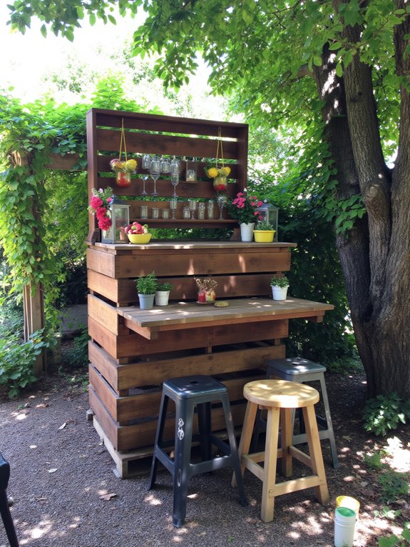 stylish multi tiered pallet bars