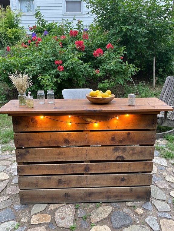 stylish outdoor pallet bar