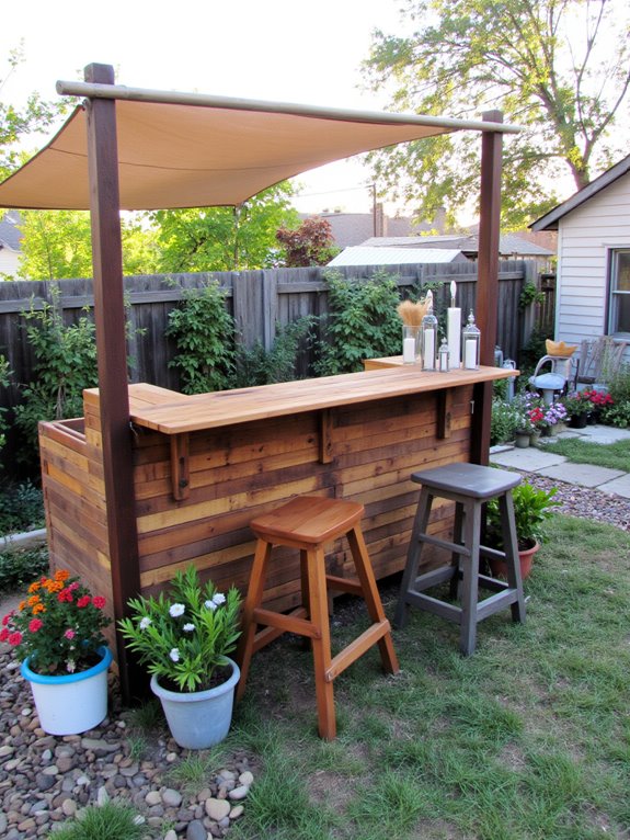 stylish outdoor pallet bar