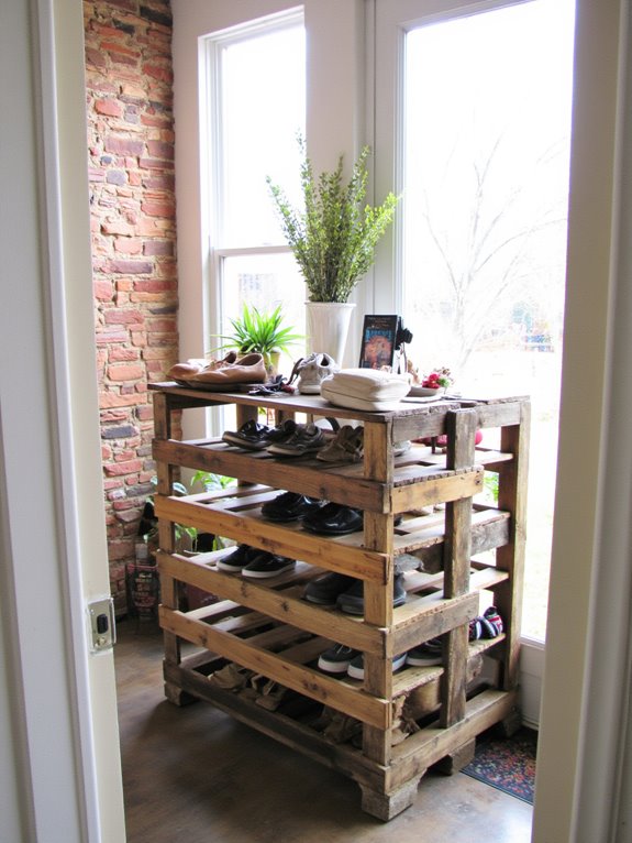 stylish pallet shoe rack