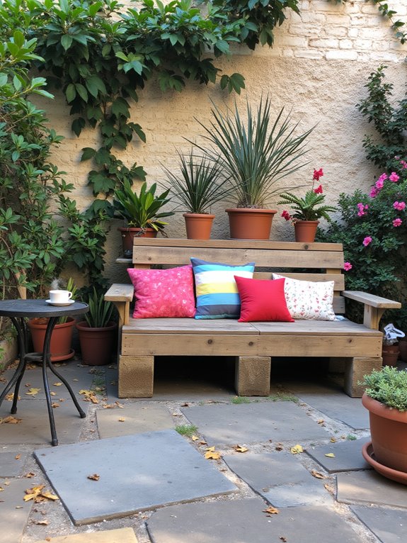 stylish reclaimed pallet bench