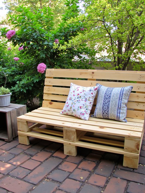 stylish reclaimed pallet bench