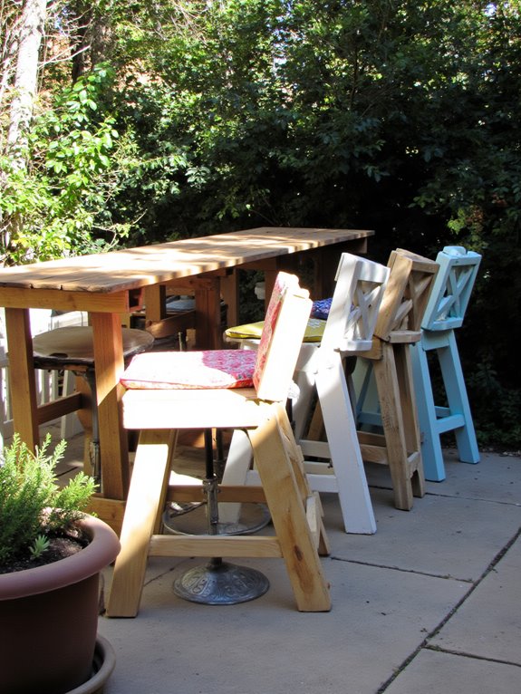 stylish rustic pallet stools