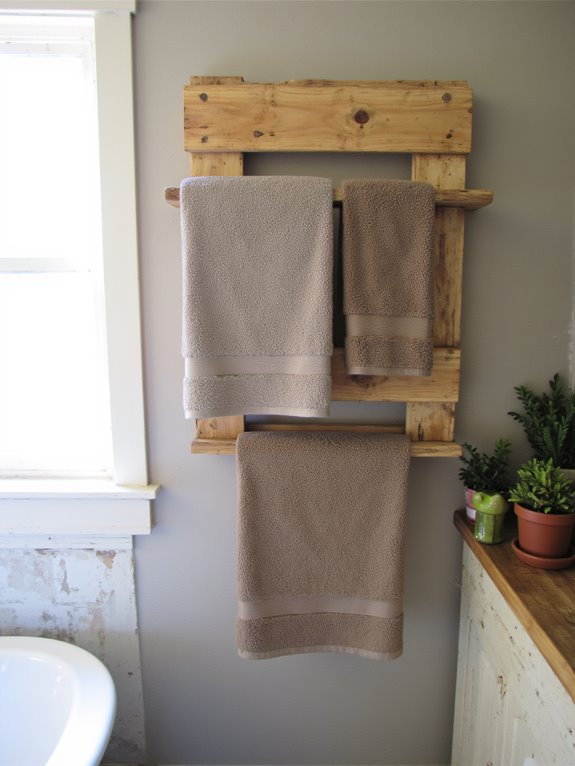 stylish rustic towel rack