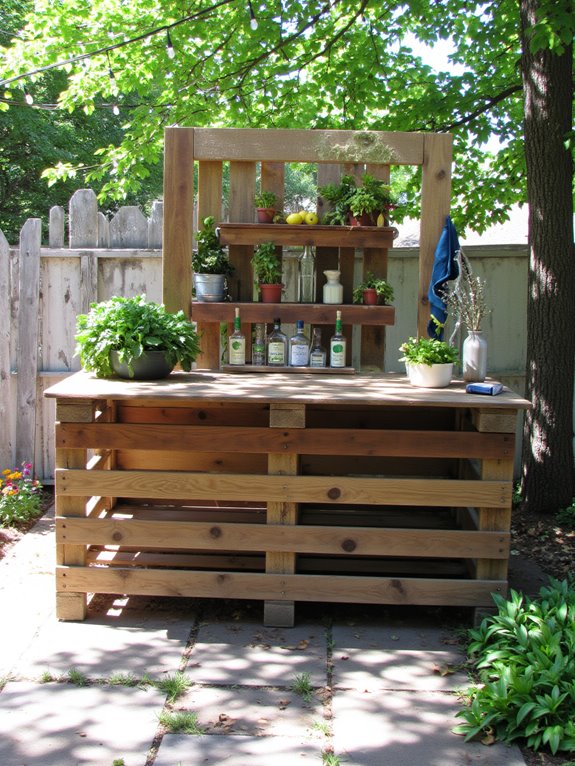 sustainable outdoor pallet bar