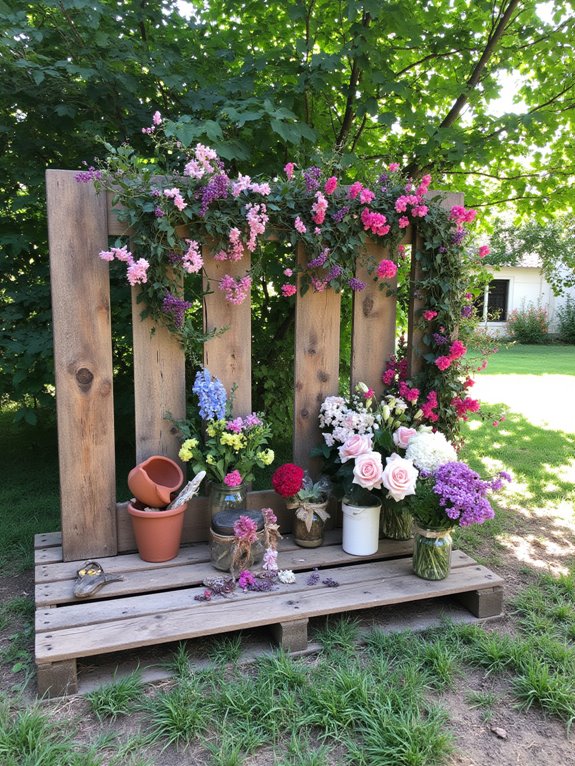 sustainable pallets and flowers