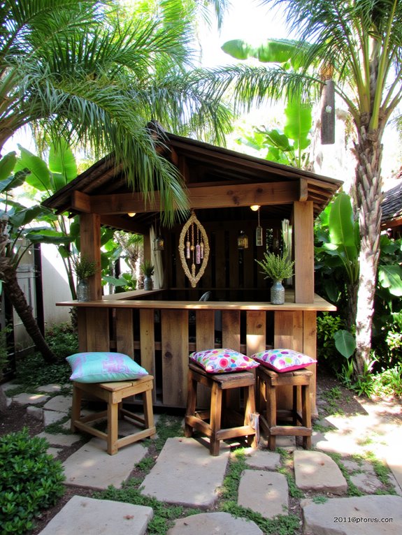 sustainable reclaimed pallet tiki bar