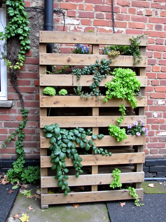 vertical garden using pallets