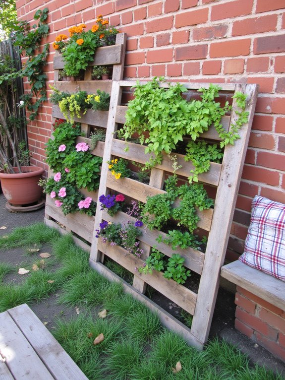 vertical garden with pallets