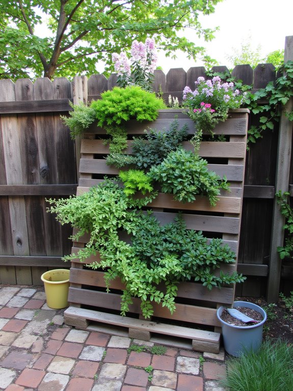 vertical pallet garden assembly