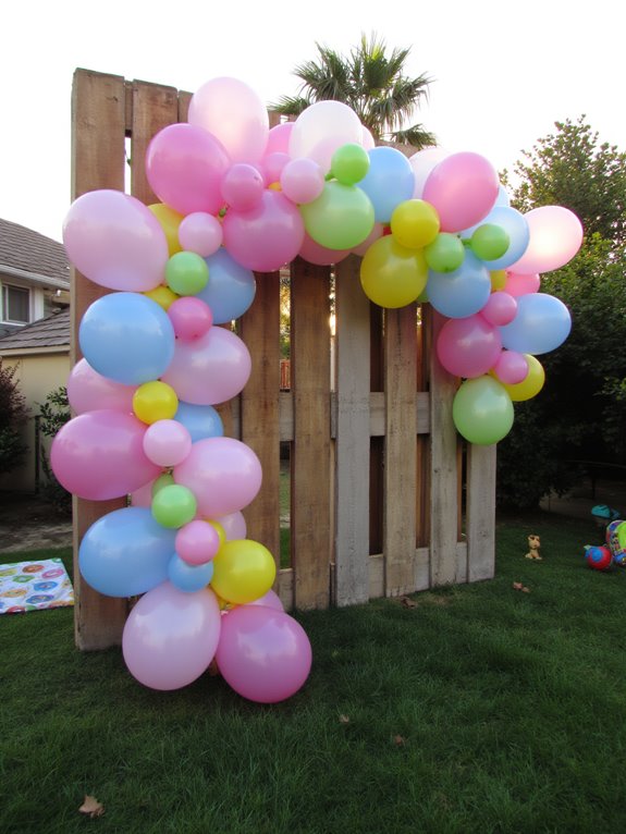 vibrant balloon backdrop ideas