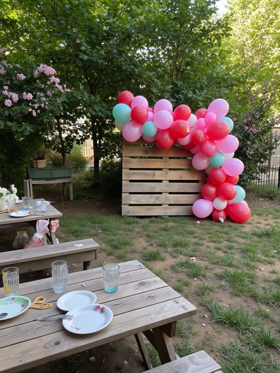 vibrant balloon backdrop ideas