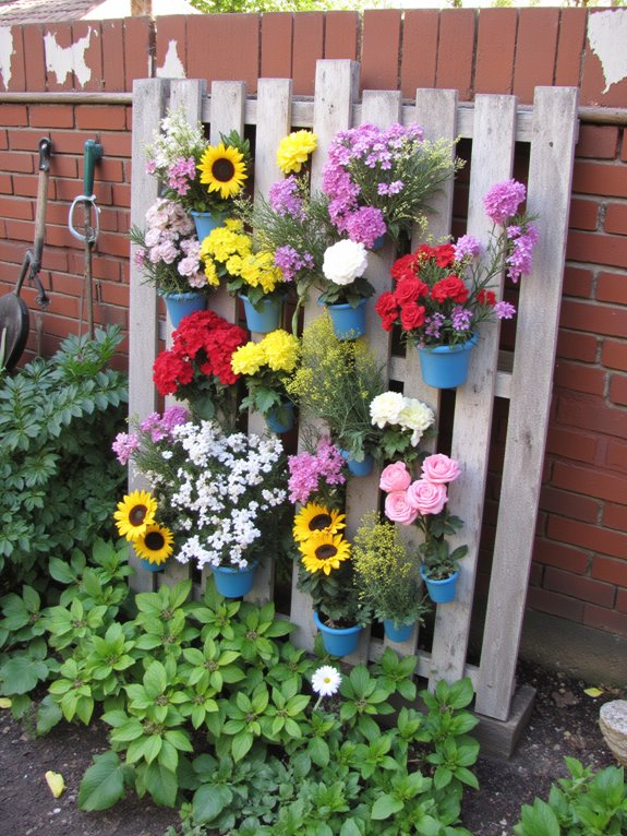 vibrant flower wall creation