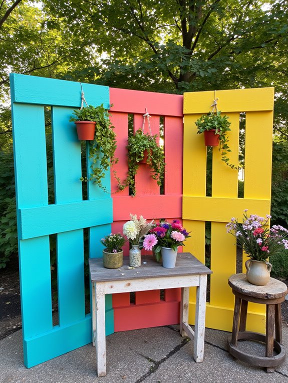 vibrant painted pallet backdrop