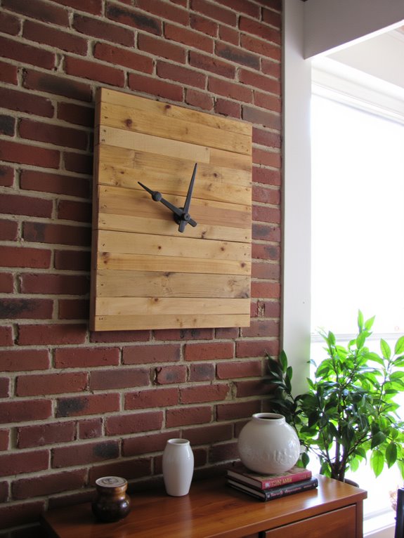 vibrant reclaimed wood clock