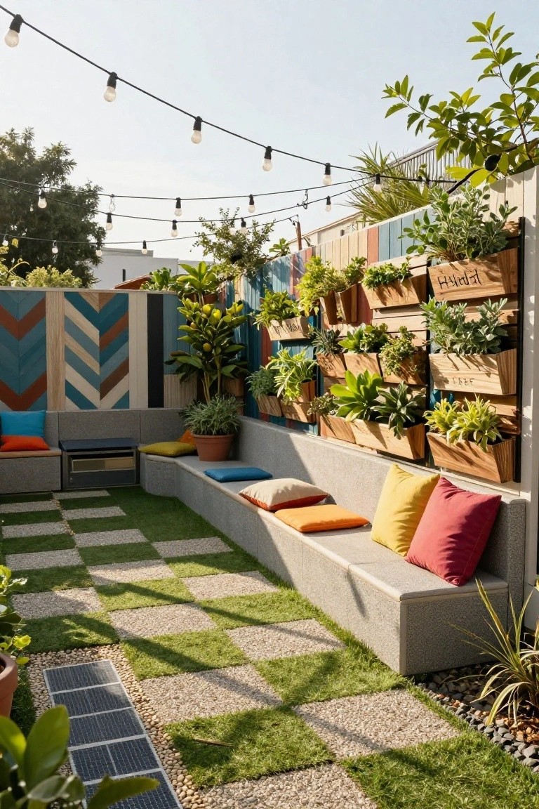 Pallet Fence with Built-In Planters