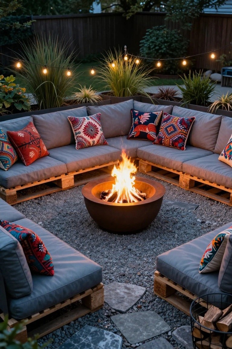 Pallet Sectional Around the Fire Pit