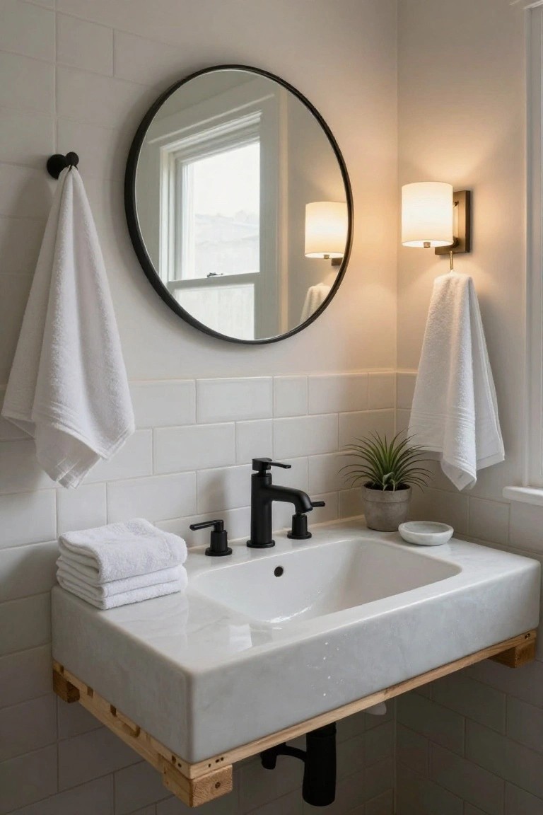 Pallet Shelf for Floating Bathroom Vanity