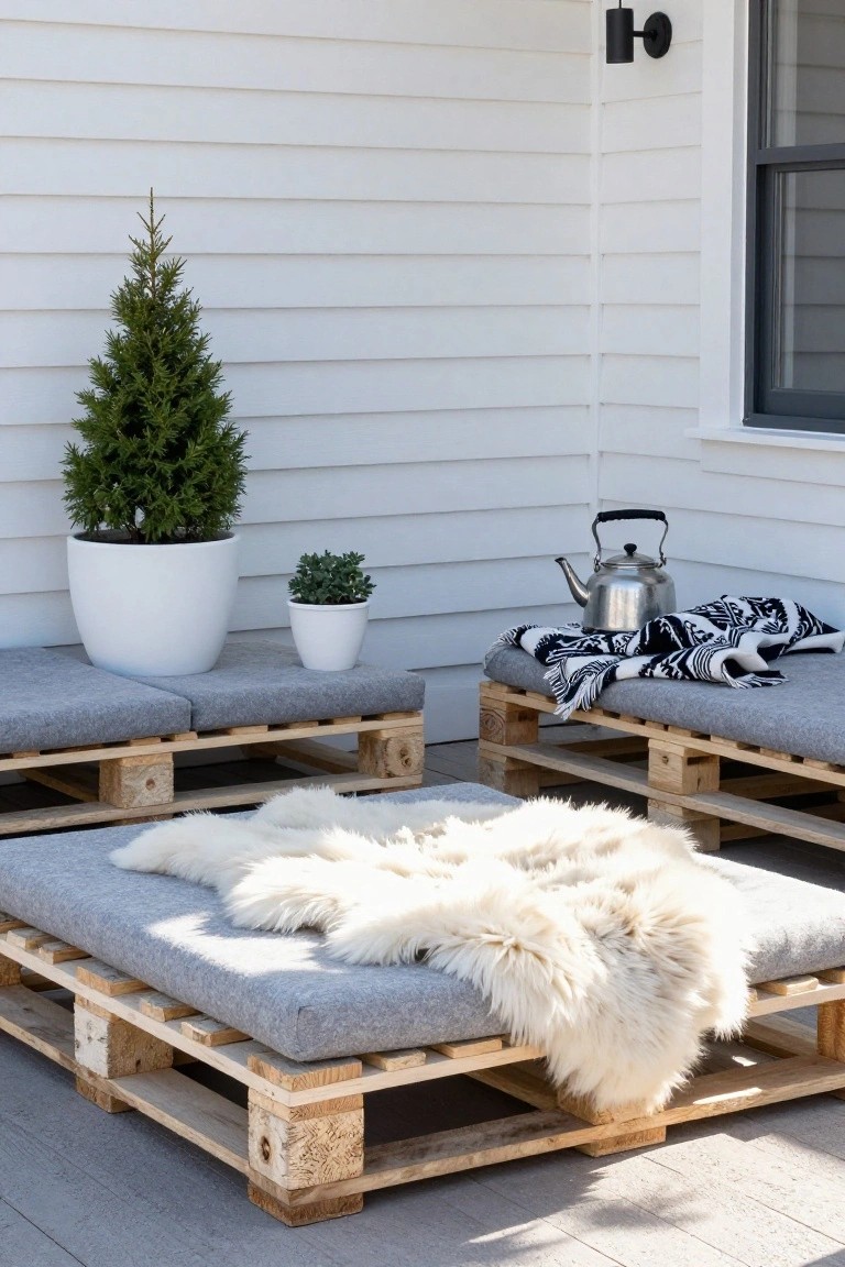 Pallet Daybed for Patio Lounging