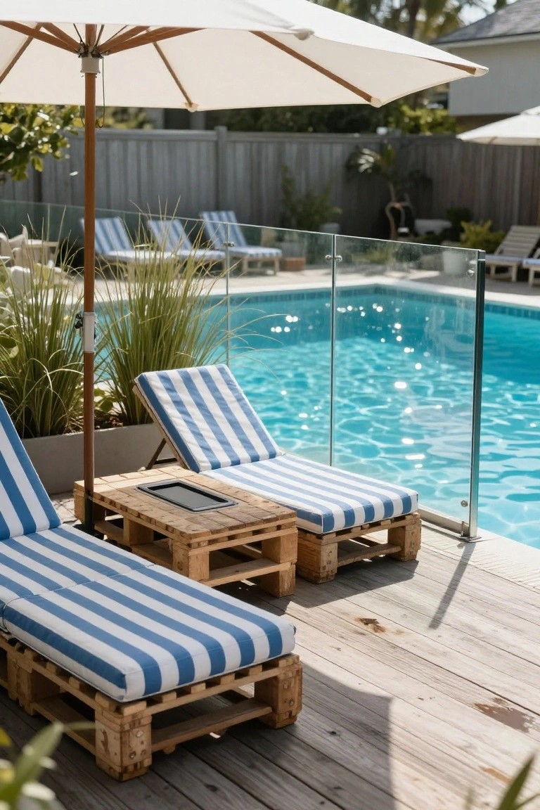 Poolside Pallet Lounge Chairs