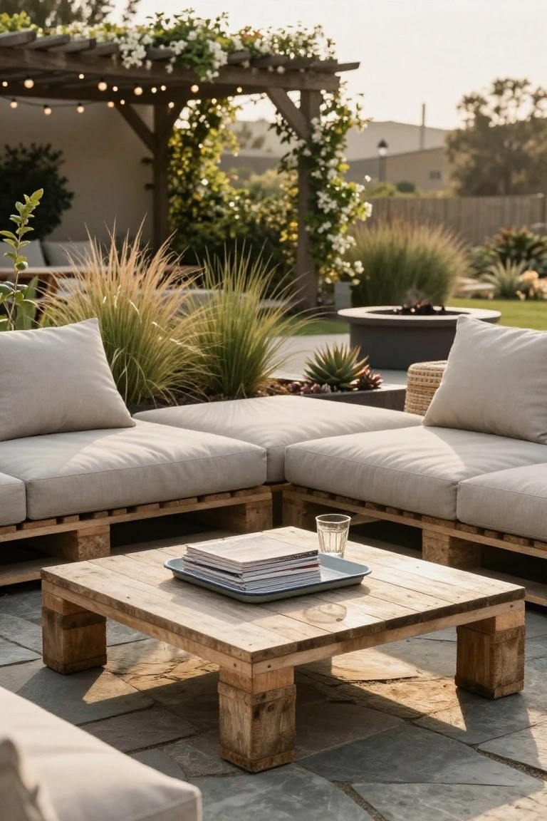 Pallet Sectional for Outdoor Lounging