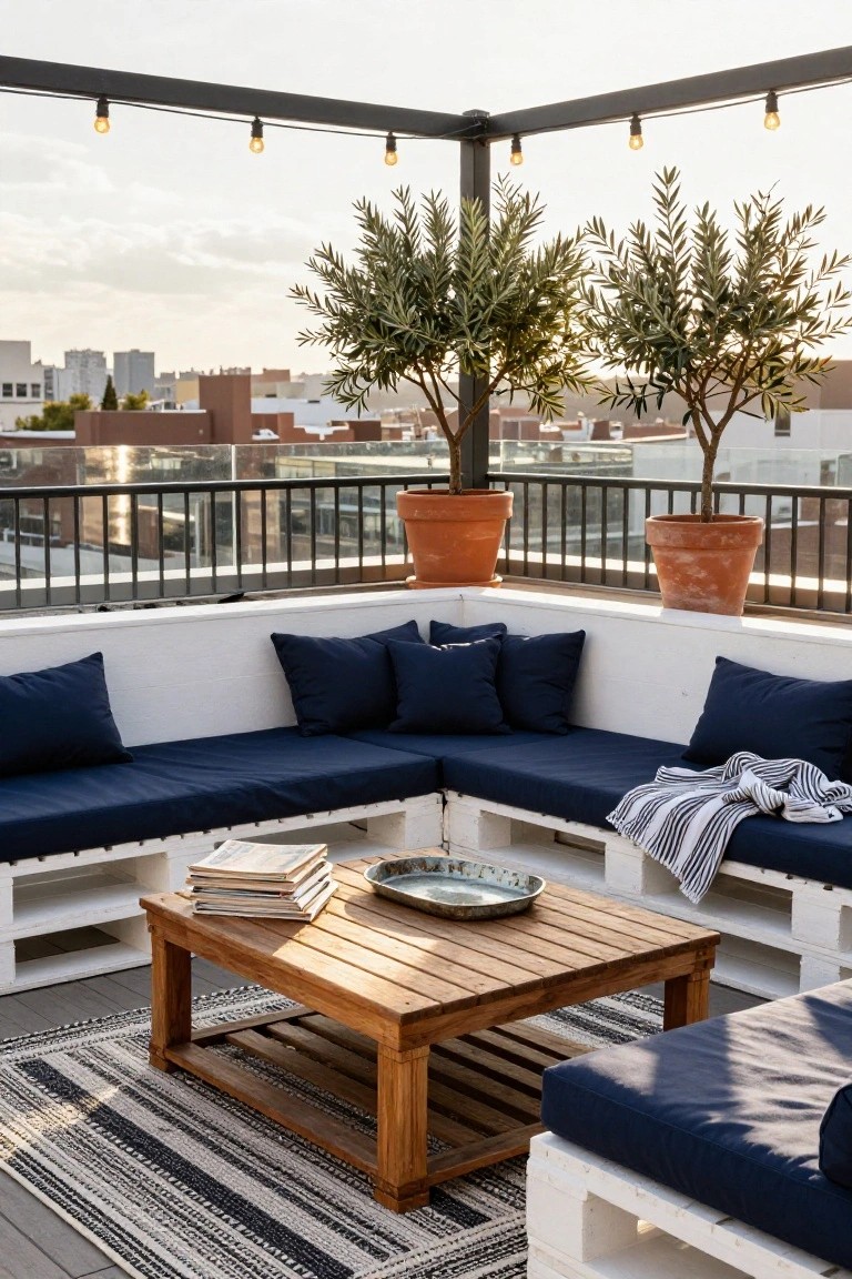 L-Shaped Pallet Outdoor Couch