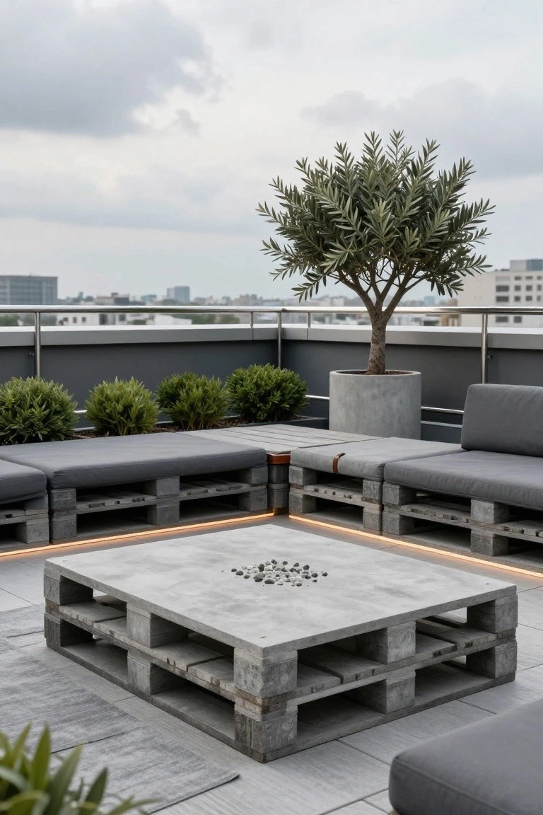 Pallet Seating for Rooftop Terraces