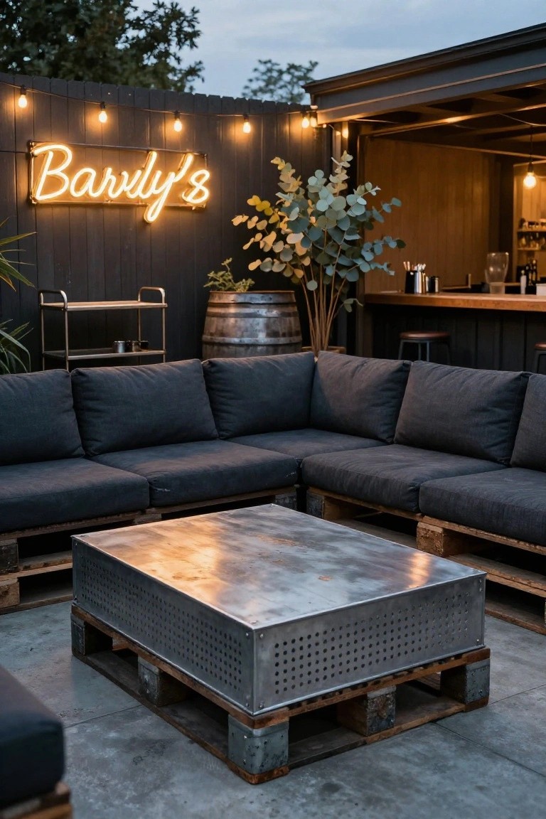 L-Shaped Pallet Sofa Lounge